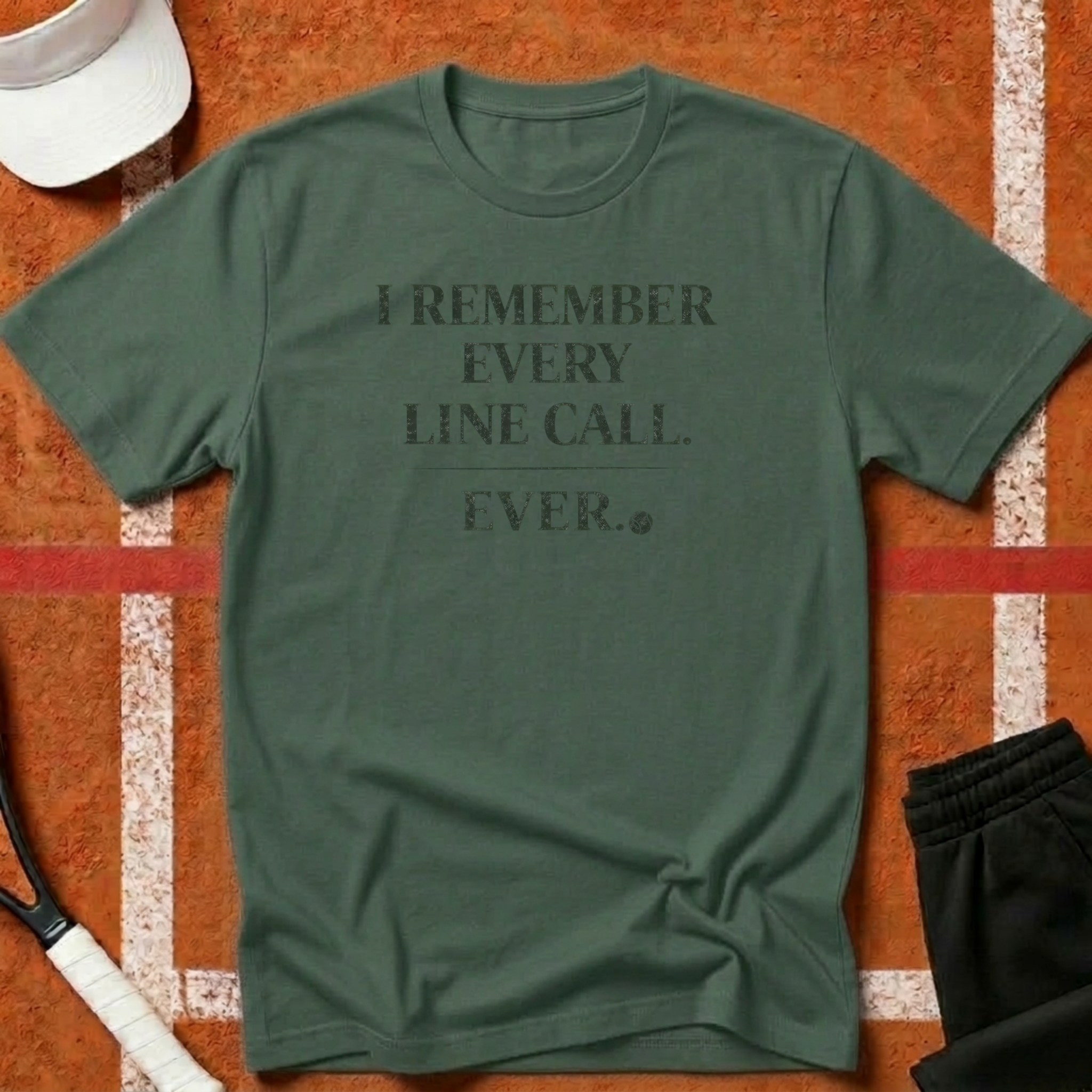 I Remember When I Was Good At Tennis T-Shirt in Military Green | Funny Tennis Gift | Unforced Club