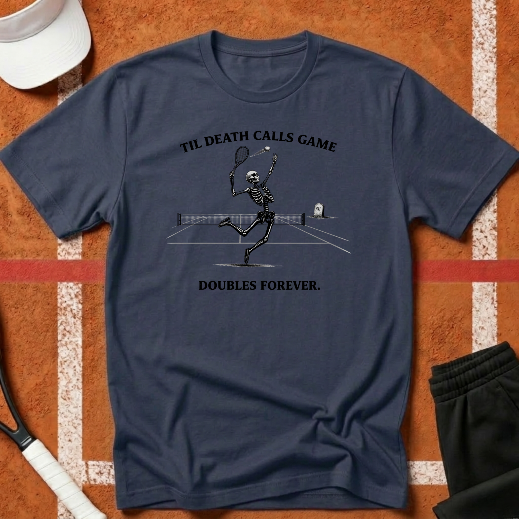 Tennis Til Death T-Shirt Vol 1 in Navy | Funny Tennis Gift | Unforced Club